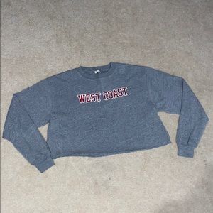 Brandy Melville “WestCoast” Grey Crop Sweatshirt